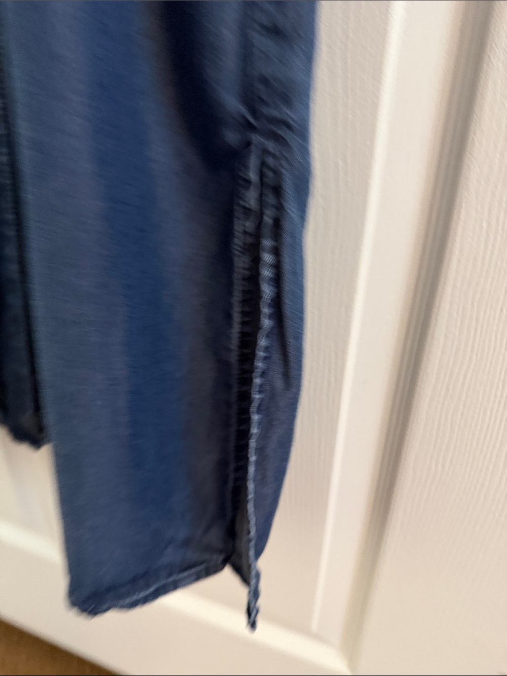 Velvet Heart Indigo Denim Maxi Shirt Dress with Self Tie - size Large - Picture 5 of 11